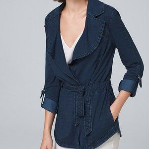 WHITE HOUSE BLACK MARKET Stretch-Denim Tie-Waist Jacket